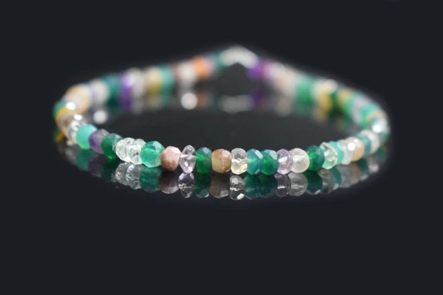 AAA+ Natural Multi Stone Mix Micro Rondelle à facettes Perles de pierres...