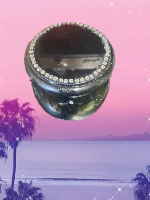 Black with Silver filled Stash Jar with Candle inside! Aromatherapy