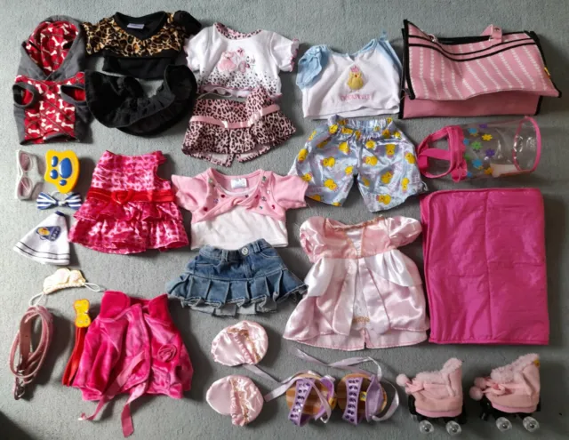 Build A Bear bundle of clothes, shoes, sleeping bag and accessories