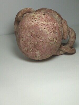 Handmade Crafted Ancient Style Clay Pot, Double Handle with Ring 4.75" x 7.5" 9
