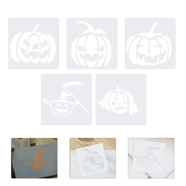 10 Pcs Malvorlagen Halloween-Vorlage Graffiti-Schablonen Kürbis