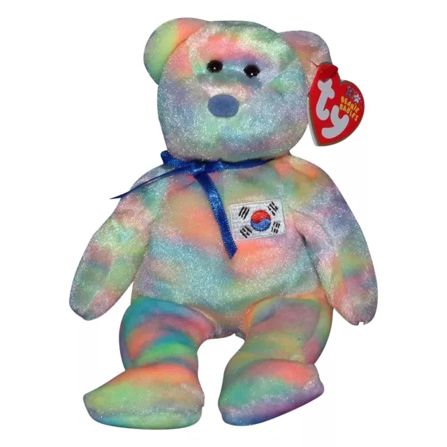 Ty Beanie Baby-COREANA 8.5" BEAR KOREAN EXCLUSIVE  NEW MWMT's