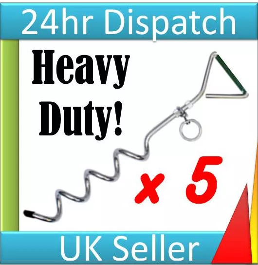 Polytunnel greenhouse Storm tie down ground peg Pegs Anchor anchors Stakes x 5