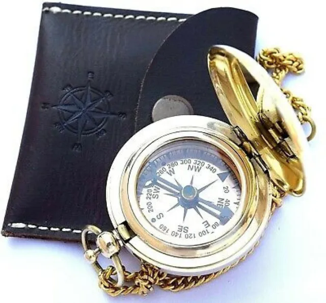 vintage  Brass nautical antique pocket compass Lots of 10 pcs