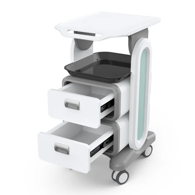Mobile Trolley Cart for Ultrasound Hospital/Salon Trolley Storage Cart&2 Drawers