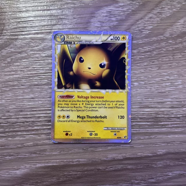 Raichu Prime 83/90 HGSS Undaunted Ultra Rare Pokemon Card Heavy Play/MP