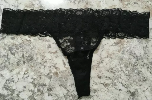 New women's lace panty sexy lingerie intimates gift plus size Black 11132X  love