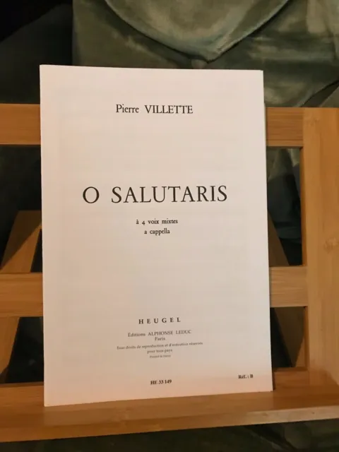 Pierre Villette O Salutaris pour choeur mixte partition en feuillet ed. Heugel