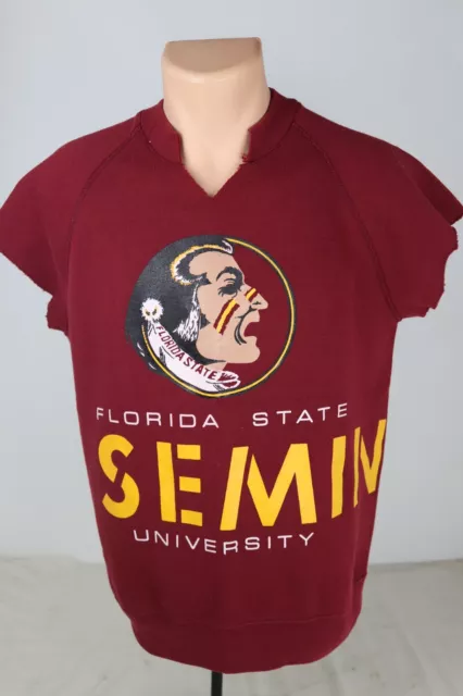 Vintage Florida State Seminoles NCAA Cutoff Sleeve Graphic Sweatshirt Adult L