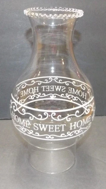 3" X 8 3/4" Home Sweet Home Borosilicate Kerosene Oil Lamp Chimney 57967Jb 2