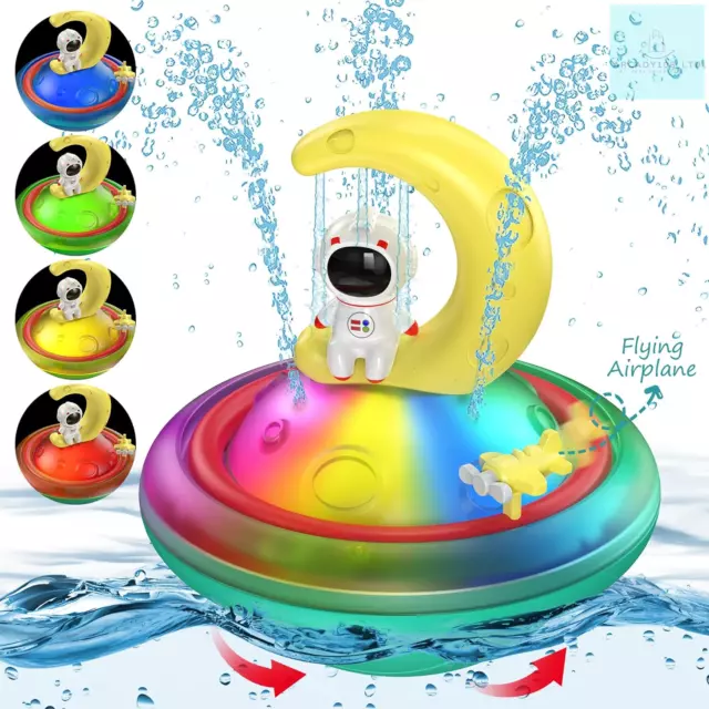 Baby Bath Toys for Toddlers, CRIOLPO Spray Water Toy Rotation Baby Light up Bath