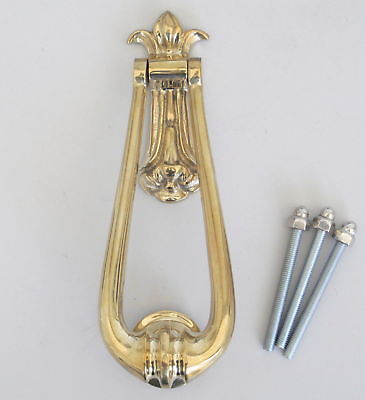 Solid Brass Large Victorian Loop Door Knocker antique period tear drop knockers