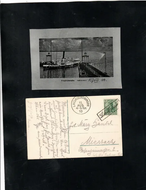 Rare Ansichtskarte Lindau/Bodensee 1910 mit Schiffpost-Stempel Bodensee