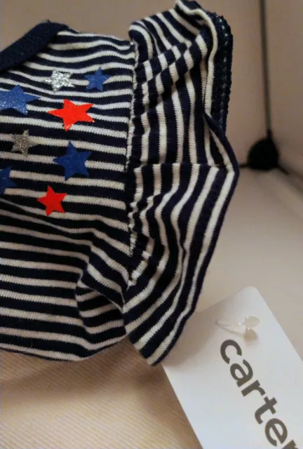 New Baby Carters 2 PC Set Soft Blue Tee & White jean Shorts 3 Month+ Outfit