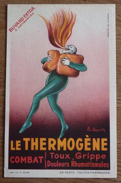 Buvard - Thermogène D'après Cappiello Combat Toux, Grippe - Pharmacie, Médecine