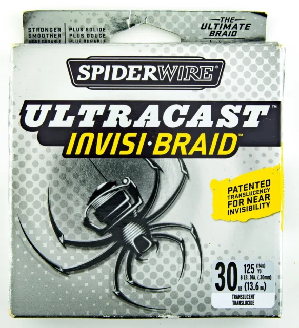 Spiderwire Ultracast Invisi Braid Braided Fishing Line 114m Spool 20lb 9kg