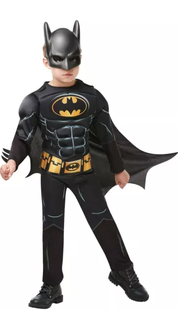 Rubie S Official Batman Black Deluxe Child S Costume Superhero Fancy Dress Chil