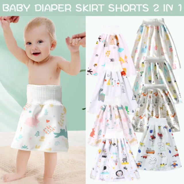 2 in 1 Comfy Childrens Diaper Skirt Shorts Waterproof and Absorbent Shorts