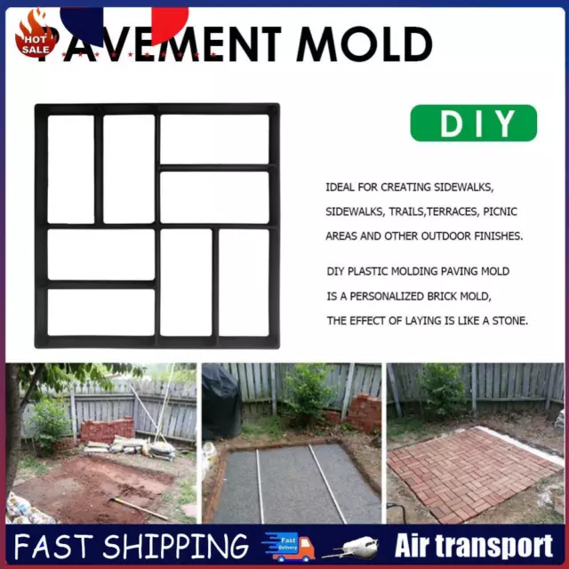 Garden Walk Pavement Mold DIY Manually Paving Brick Concrete Molds (Square) FR