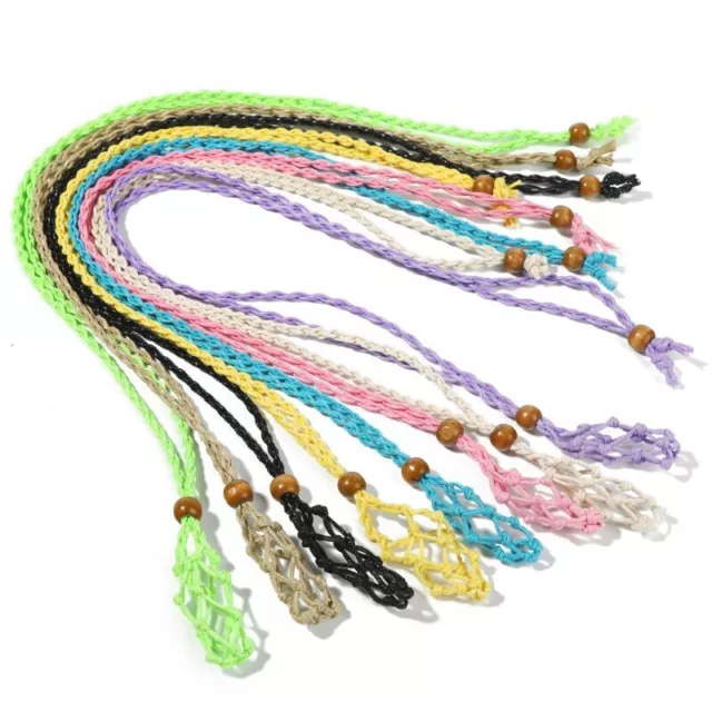 Adjustable Woven Wax Rope Necklace Empty Pendant Holder Braided Rope DIY Jewelry
