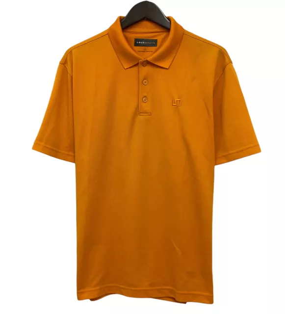 LOUDMOUTH MEN'S SIZE Large Orange Polyester Embroidered Logo Golf Polo ...