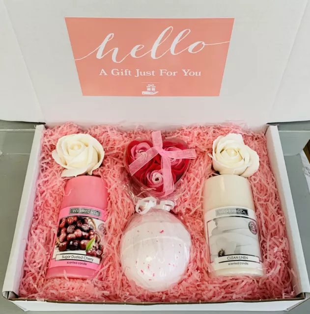 Womens Candle Gift Set Hamper Bath Pamper Hamper Box For Her Birthday Wife Mum