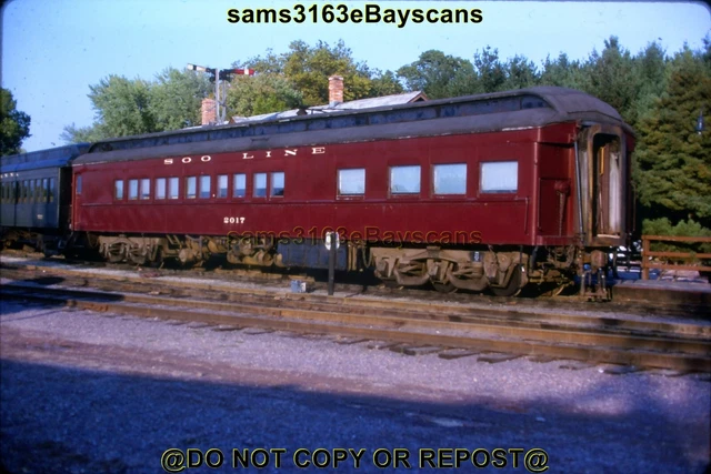 Original Slide Soo Line Heavyweight Lounge Car #2017 N Freedom Wi 1988