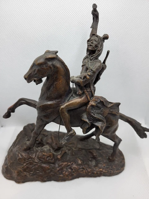 Vintage Frederic Remington Bronze Statue Sculpture Franklin Mint ~ "The Scalp"
