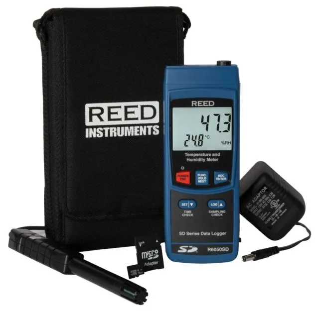 REED Instruments R6050SD-KIT Data Logging Thermo-Hygrometer with Power Adapter