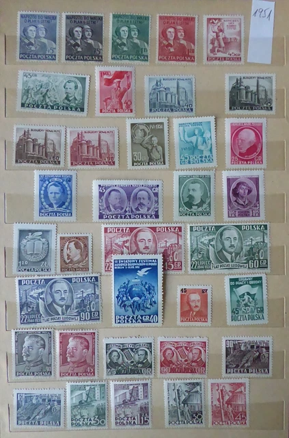 Polen, Poland, 1951,  MNH/postfrisch, komplette Jahrgang Mi.680 - 720