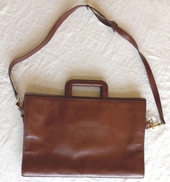 Vintage Leather Attache Portfolio Zippered Briefcase Case Made in W. Germany C4