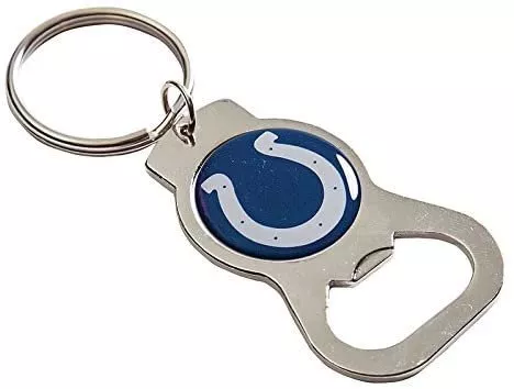 Indianapolis Colts Premium Solid Metal Bottle Opener Keychain, Silver Key...