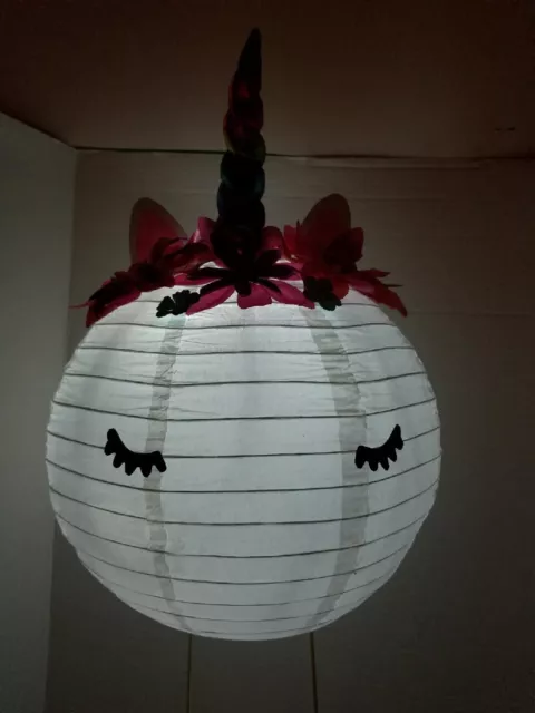  Lanterne décoration thème licorne fête d'anniversaire ou douche bébé avec lumière DEL 3