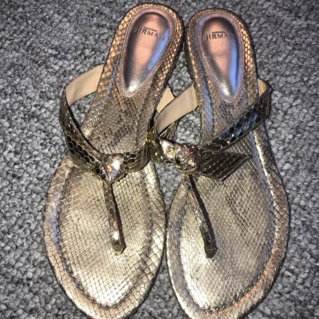 Alexandre Birman Women's Naked Clarita Thong Sandals 39.5/8.5 M Snake Leather