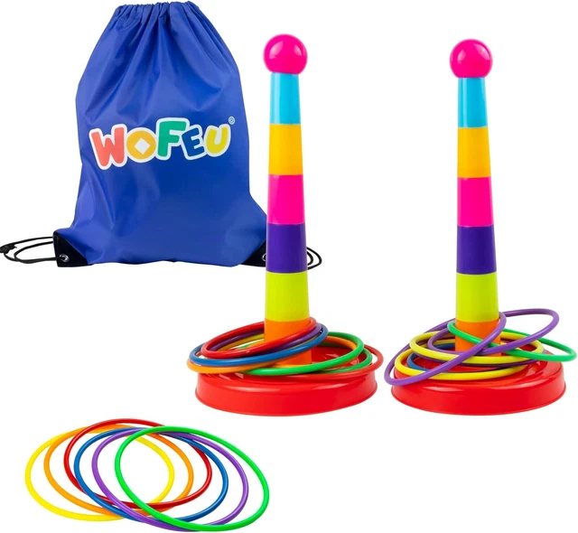 Gioco Dell'anello Da Esterno – Classico Lancio Degli Anelli In Legno 6 Pezzi – Outdoor Active
