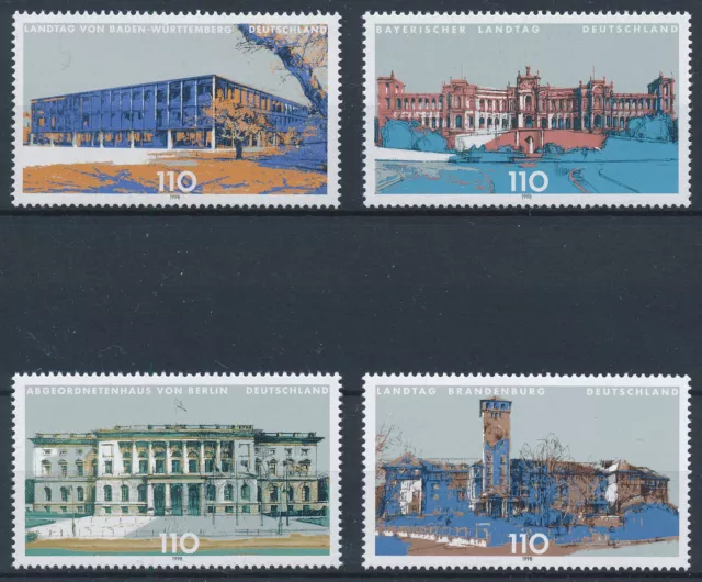 [BIN11343] Germany 1998 Architecture good set of stamps very fine MNH