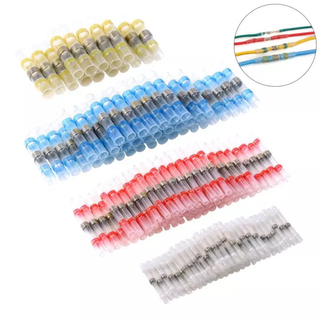 150pcs Solder Seal Heat Shrink Sleeve Wire Butt Terminals Connectors Waterproof