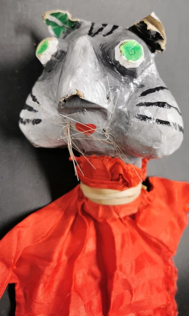 ANCIENNE MARIONNETTE TÊTE Et Mains En Papier Mâché EUR 15,00 - FR