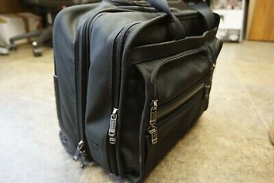 Tumi Alpha Wheeled Deluxe Expandable Brief Luggage Leather Black 26103D4 2