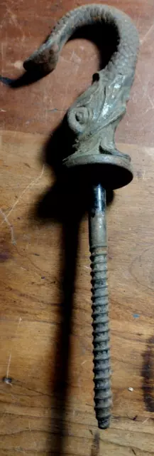 Victorian Cast Iron Chandelier/Plant Hook Figural Dolphin Country House/Barn 2