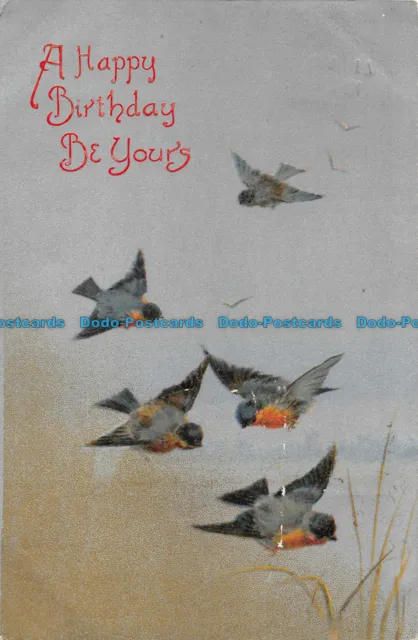 R152600 Greetings. A happy Birthday be Yours. Birds. Wildt and Kray. 1908