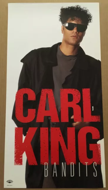 CARL KING Rare 1991 PROMO POSTER for  Bandits CD 12x23 USA MINT NEVER DISPLAYED