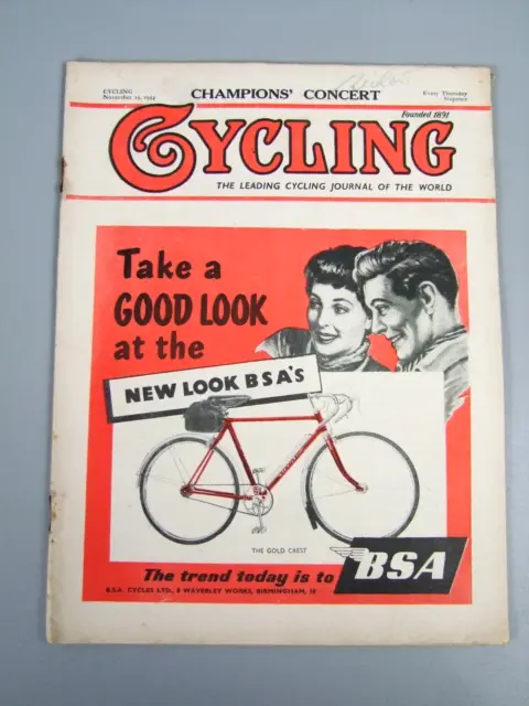 Cycling 1954 November 25, Vintage Road and Touring Bikes Bicycles Magazine