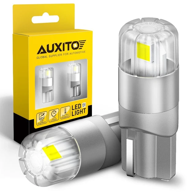 AUXITO LED Light Bulbs White T10 168 194 2825 for License Plate/ Parking/ Marker