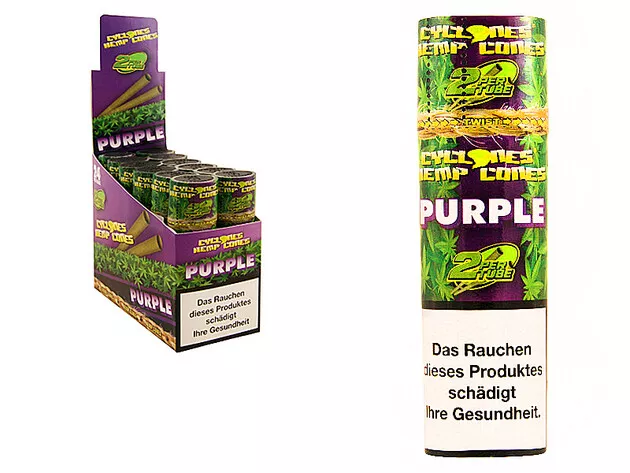 22 / 12 / 6 oder 2 Stück CYCLONES PURPLE HEMP Bluntcones + Dank7 Holztips