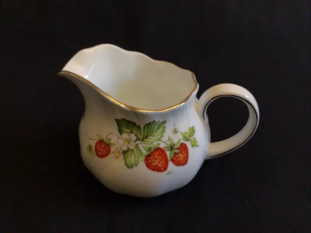 Queens Bone China Milk Jug/Cream Jug 'Virginia Strawberry' + One Other - EX COND