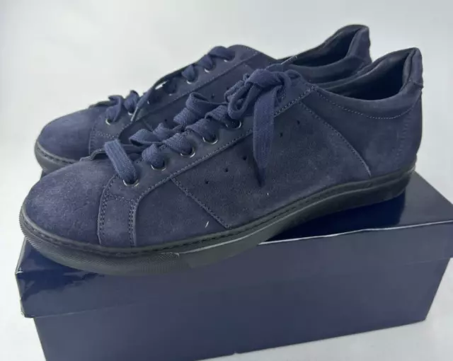 Michael Pasinkoff Mens 42 Navy Blue Suede Sneaker Shoes Made in Italy