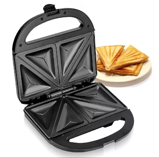 Toastie Maker 2 Slice Sandwich Toaster Non-Stick Machine Easy Clean 750W Geepas