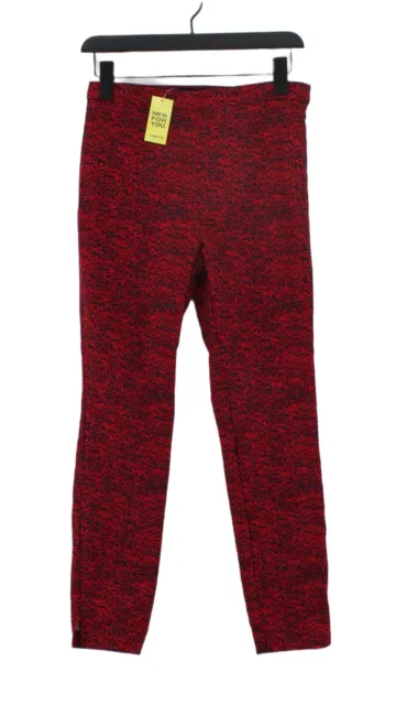 Next Women's Trousers UK 8 Red Cotton with Elastane Straight Chino