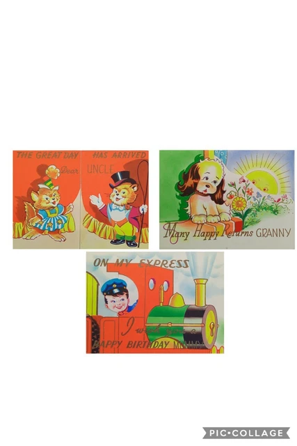 Vintage WALDORF GREETING CARDS Deadstock Birthday Cards - Uncle, Mummy, Granny